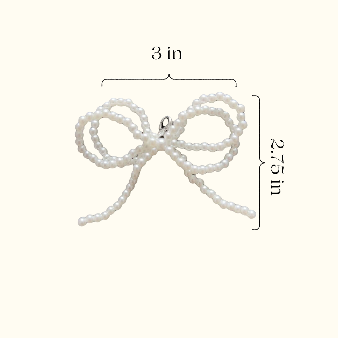 Pearl Ribbon Shoe Charm