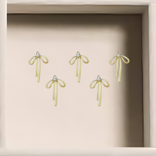 Gold Ribbon Stud Charm